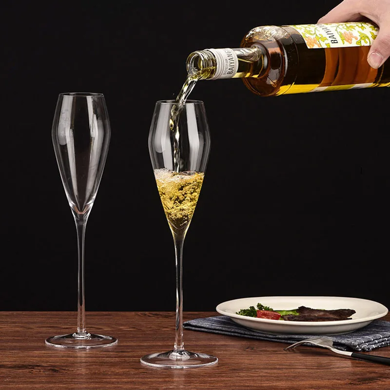 Manufacturer Custom Logo S-shaped Curved Champagne Cup Tulip Stemless Wine Glass