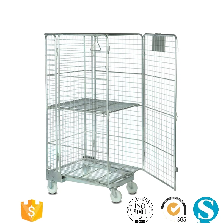 
Removable foldable warehouse metal logistics tool trolley 