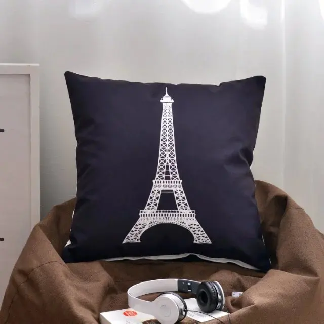 
cotton Black and White Sofa Square Chair Embroidered cushion cover home decorative, pillow for Bedroom or Outdoor 