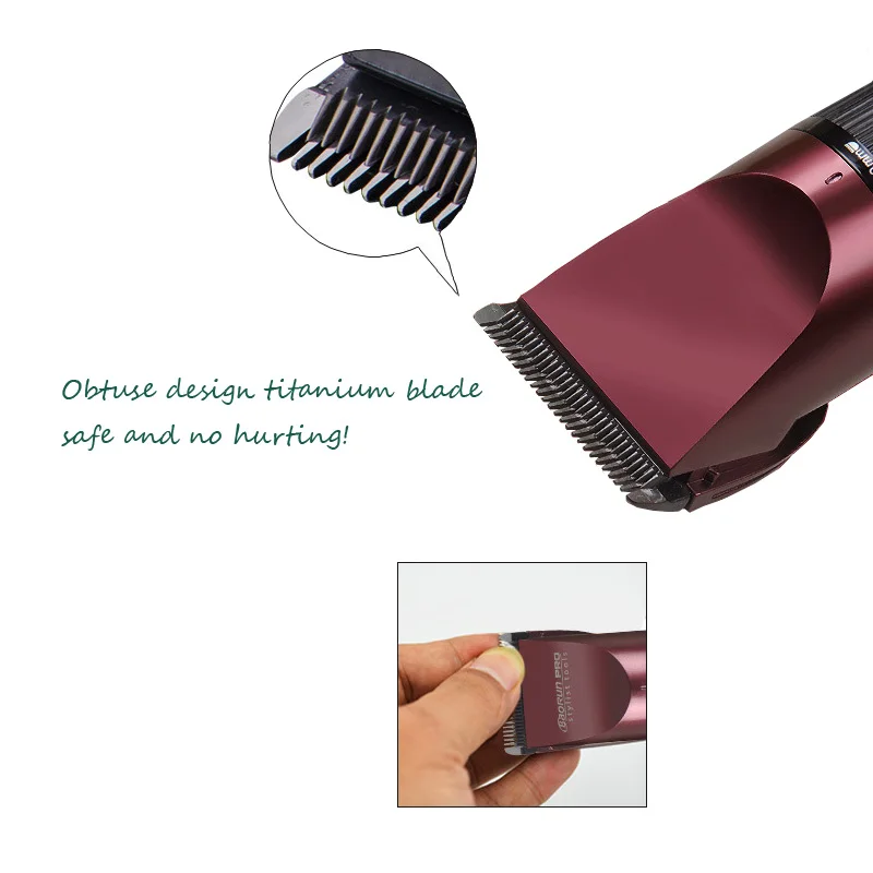 Professional barber 5 level adjustable long working time cutting cordless rechargeable electric hair trimmer
