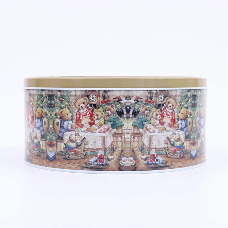 High Quality Wholesale Round Cookie Container Tin Empty Tin Box Of Candy For Gift In China