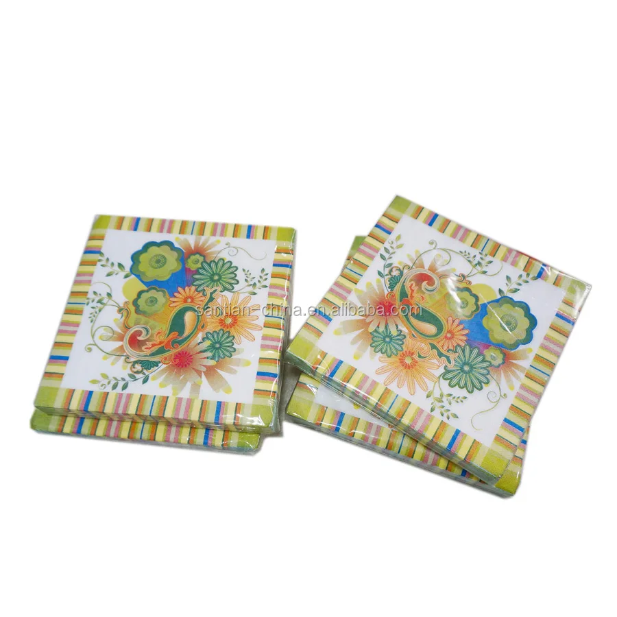 Disposable Custom Paper Disposable Print Decoupage Custom 3 Ply Paper Lunch Napkins,paper Napkins & Serviettes 1/4 Folding