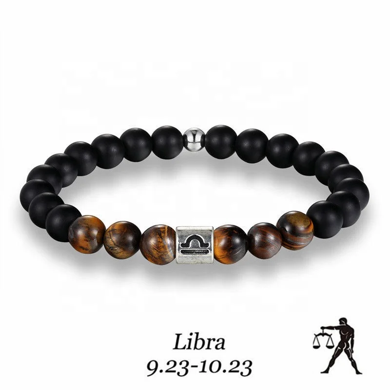 
Onxy Natural Stone Beads Bracelet, 12 Zodiac Bracelet For Men Jewelry 