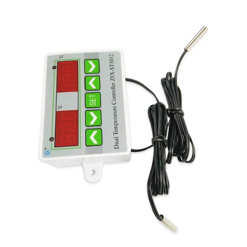 ST3012 220 В 12 24 цифровой светодиодный двойной термометр термостат инкубатор управление микрокомпьютером горячая
