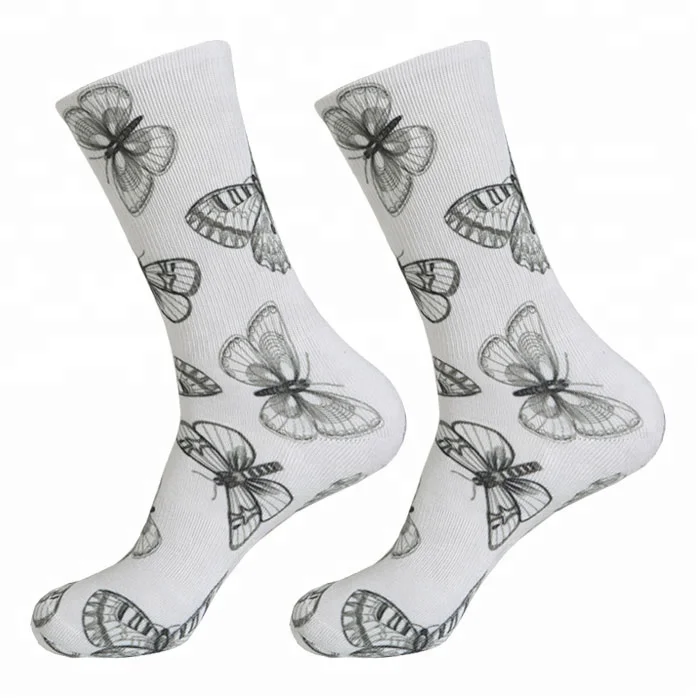 Best novelty 360 digital photo printing sublimation printed socks 3D hero comics wholesale