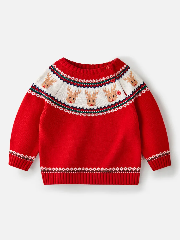 
2018 New Desigcn Red Knitted Kids 100% Cashmere Pullover Sweaters 