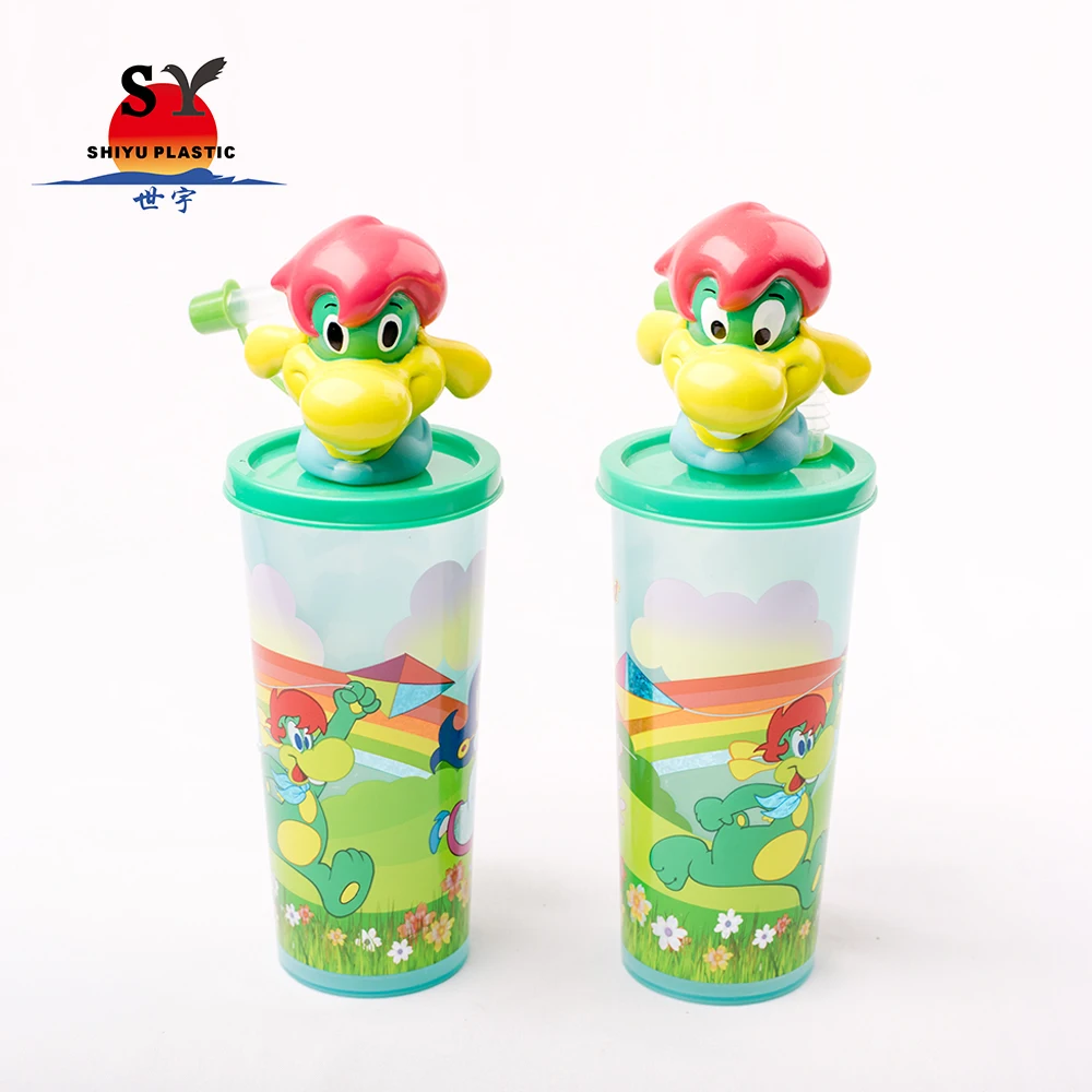 Child Eco-Friendly 450ml Drinking Cup Heat Transfer Printed Classic Design Cartoon Characters PP Material Food Grade Free Sample