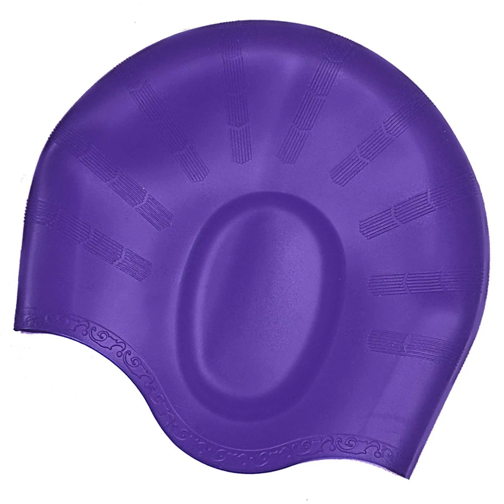 
Grey Novelty Waterproof Ear Protective Adult Custom Silicone Swim Cap 