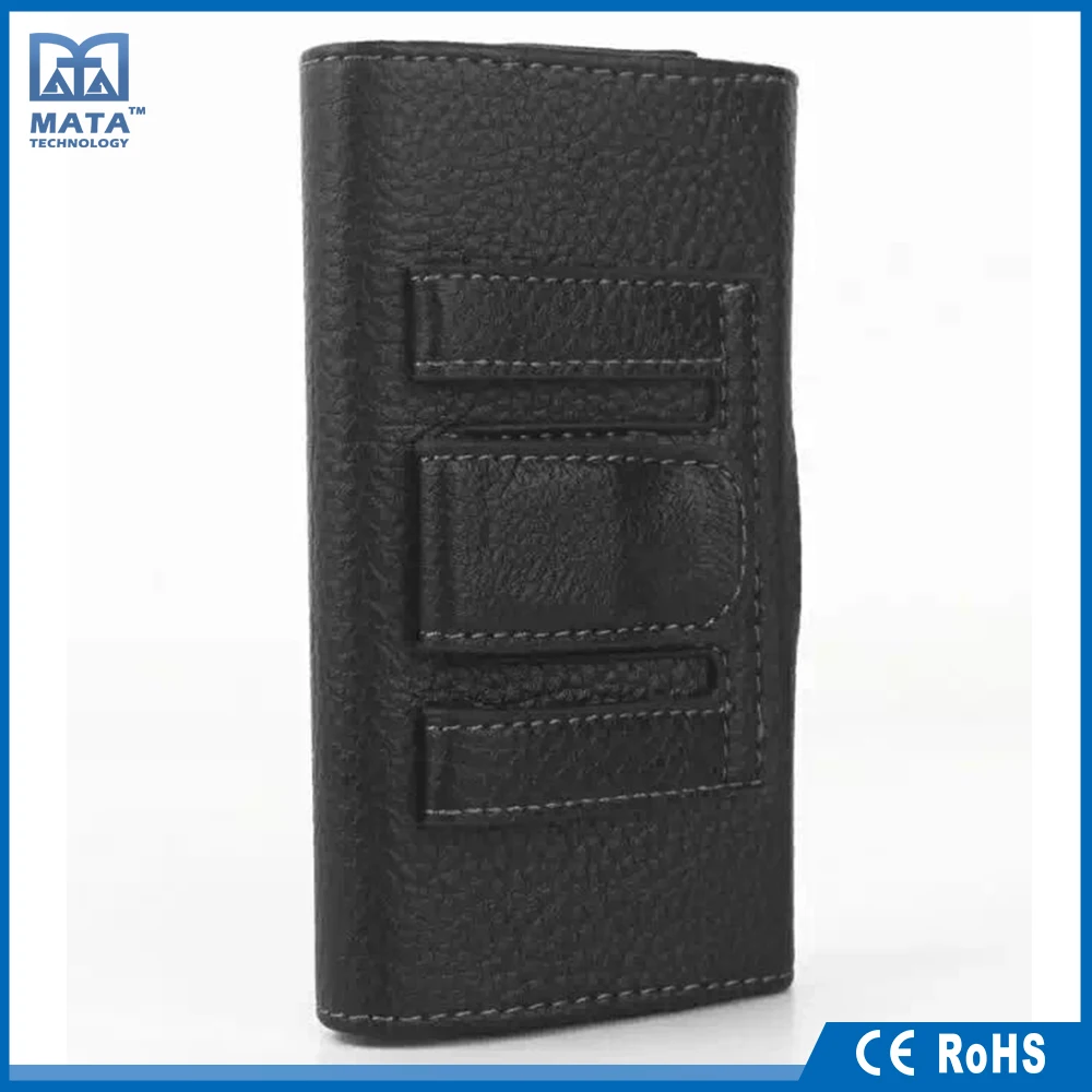 Customized back clip mobile phone leather flip case for iphone