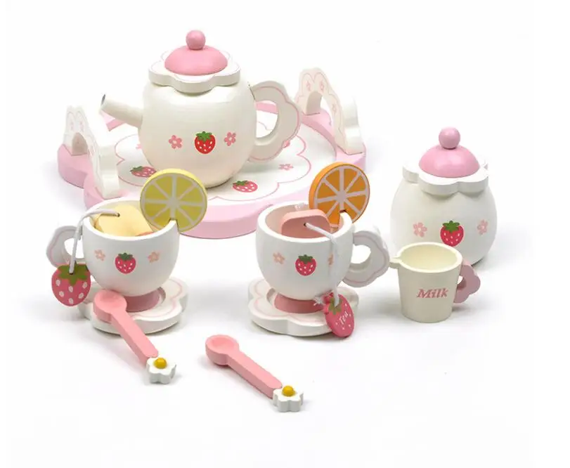 Learning & Education Mother Simulation Wooden Cardboard Tea Garden Strawberry Children Play Kitchen Baby Toys