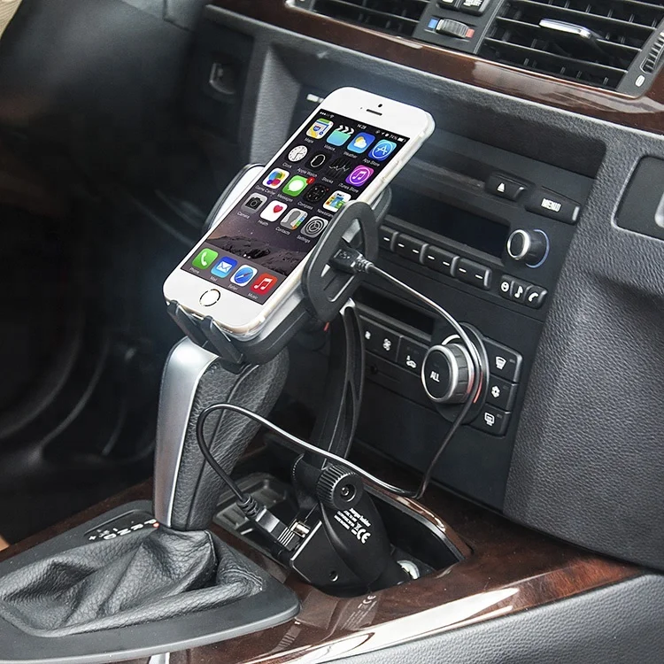 Quick charge QC 3.0 2 USB cigar socket wireless fast charging car phone charger holder