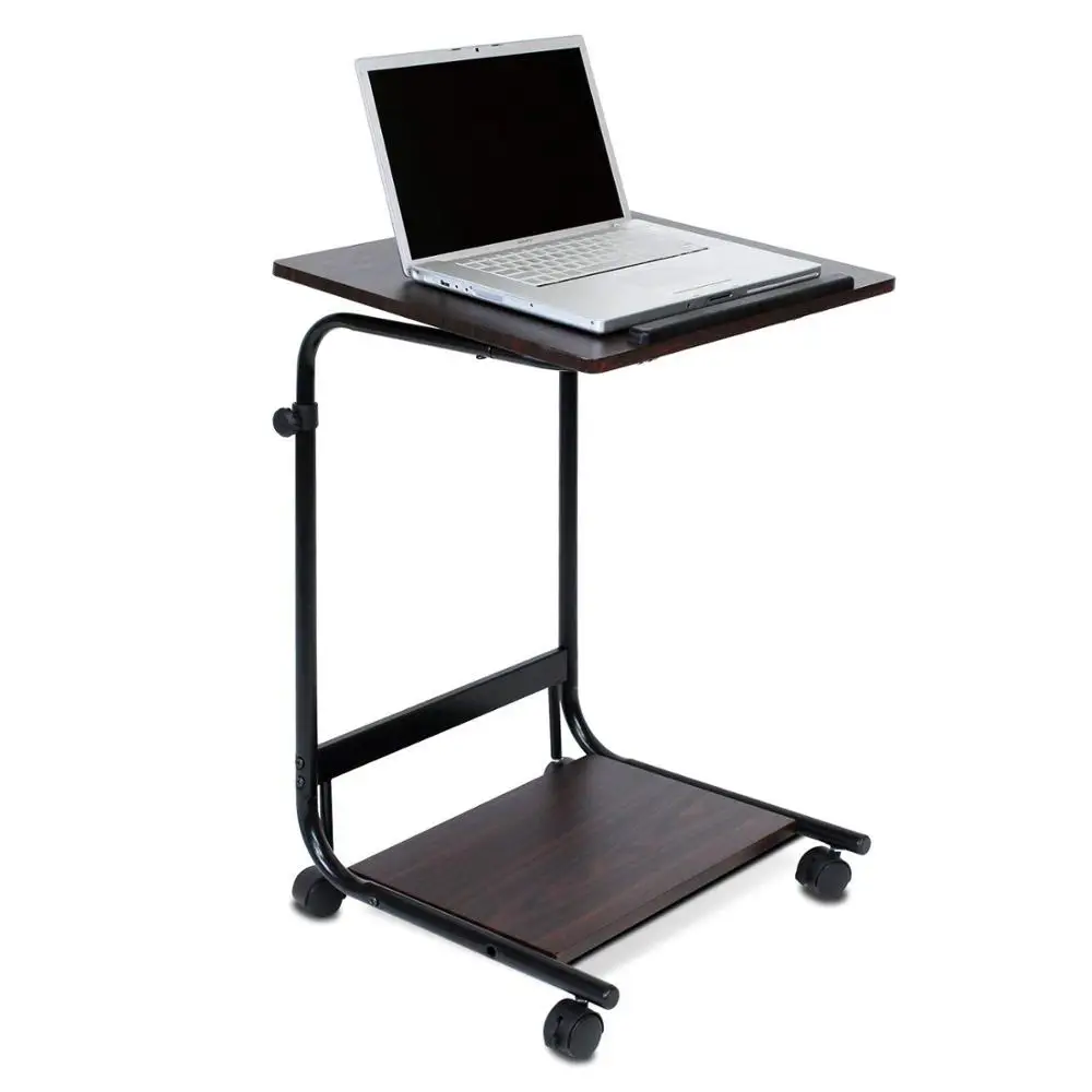 Portable folding table  adjustable wooden  laptop  stand desk for office and home