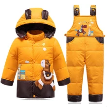 Down font b Jacket b font For Girls Snowsuit font b Winter b font Overalls For