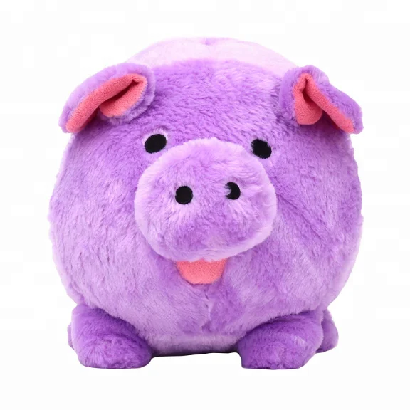 Customized Cute Kids Soft Plush Pink Pig Piggy Coin Bank