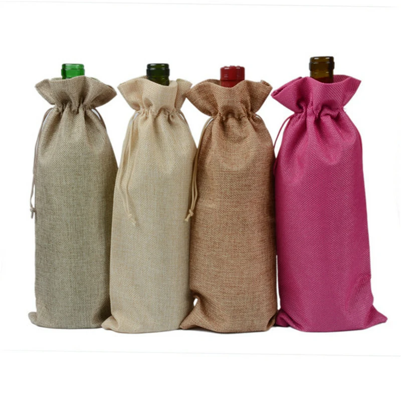 Jute Wine Bottle Bag Sparkling Wine Champagne Gift Bag