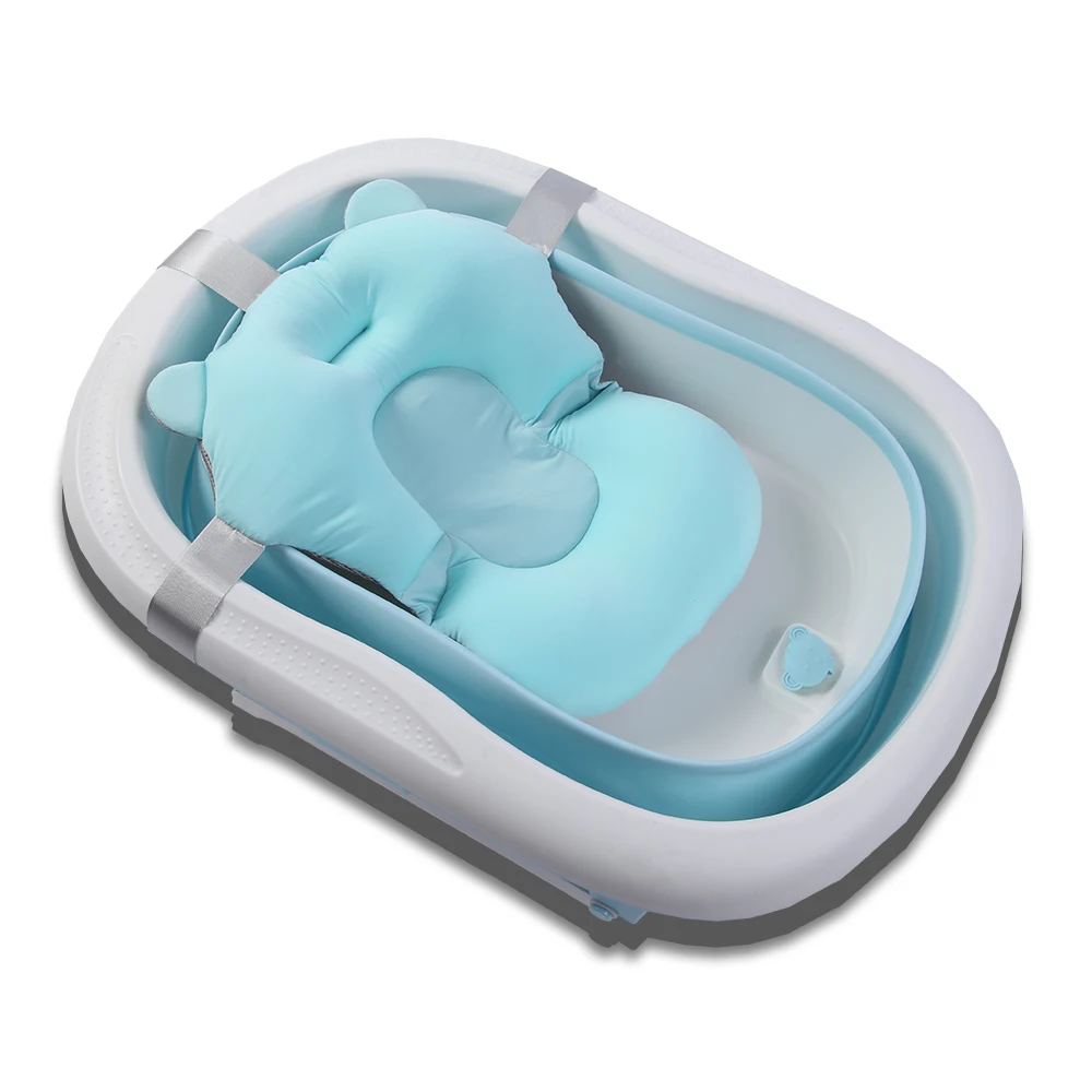 Blue big size plastic portable baby foldable bath tub