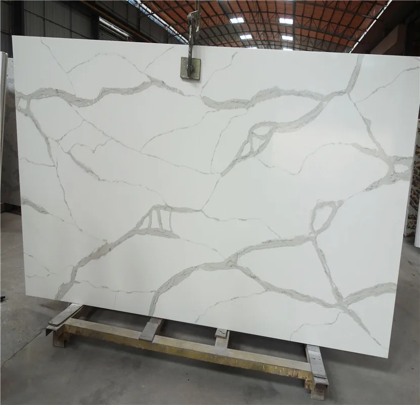 
Calacatta White Cheap chinese engineered vein quartz stone slabs 