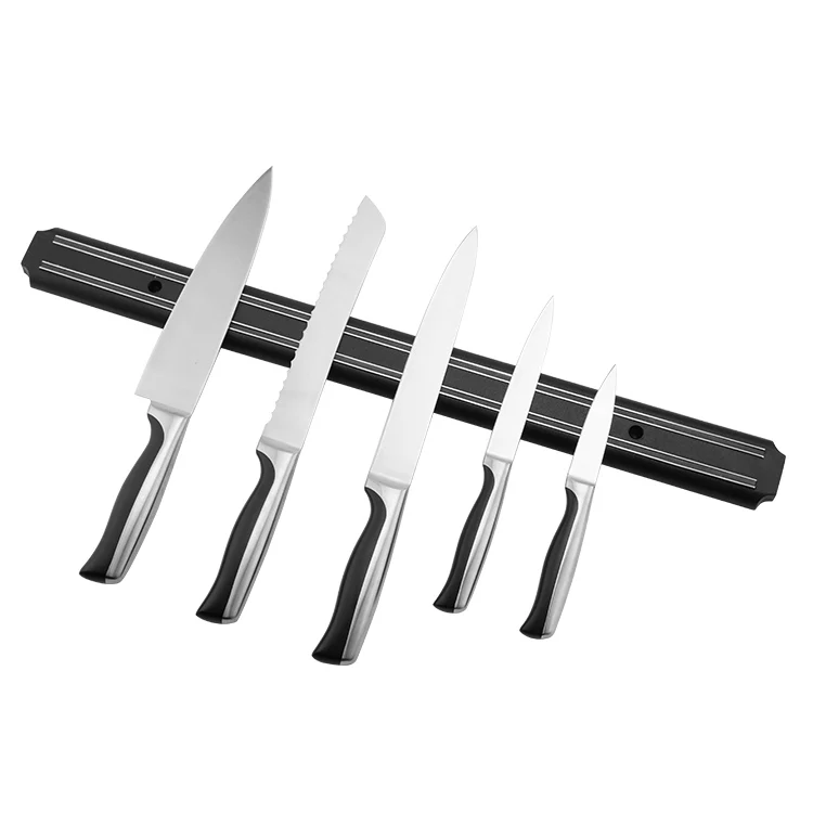 Kitchen Black Stainless Steel Magnetic Knife Holder Magnetic Knife Bar Knife Rack