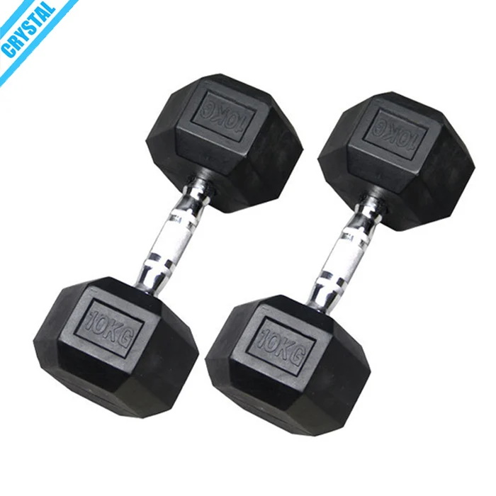 SJ-223-2 High quality Gym equipment Hexagonal Rubber Dumbbell wholesale