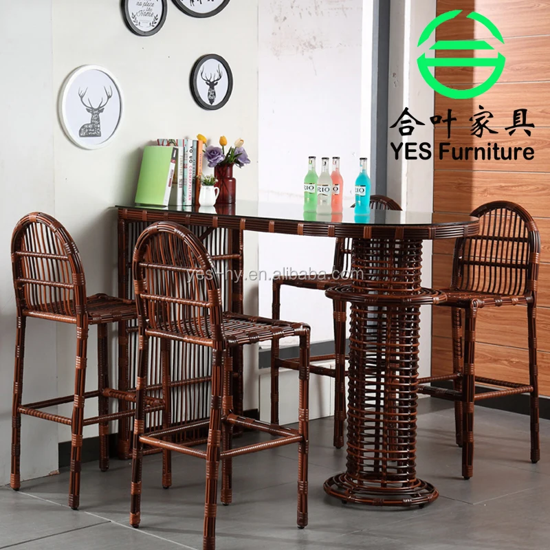 Foshan furniture factory Bar tables and chairs Party tables and chairs Rattan Table and chair Set Z681