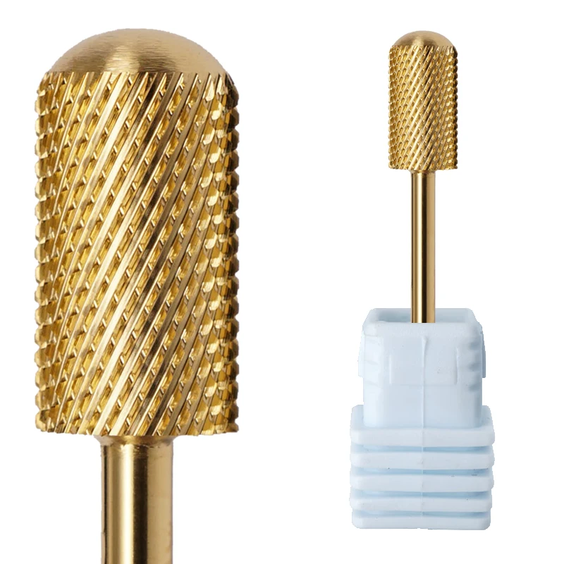 Large Small Barrel Smooth Rounded Top Nail Drill Bits Box Custom Logo Tungsten Carbide Nail Drill Bit With Plastic Case