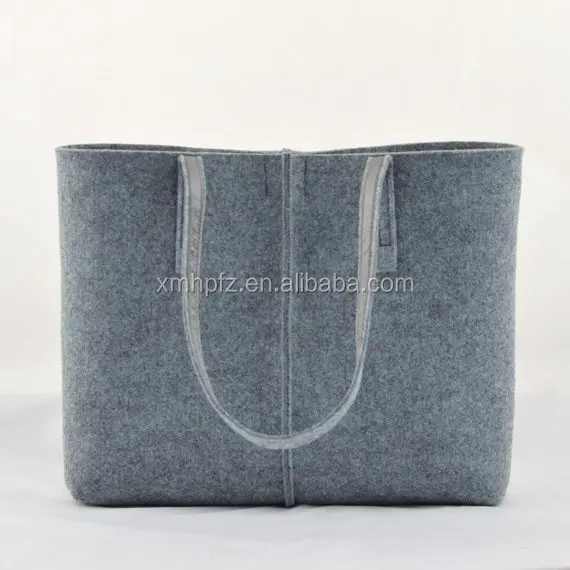 Gray minimalist felt handbag Tote big Size Felt Bag