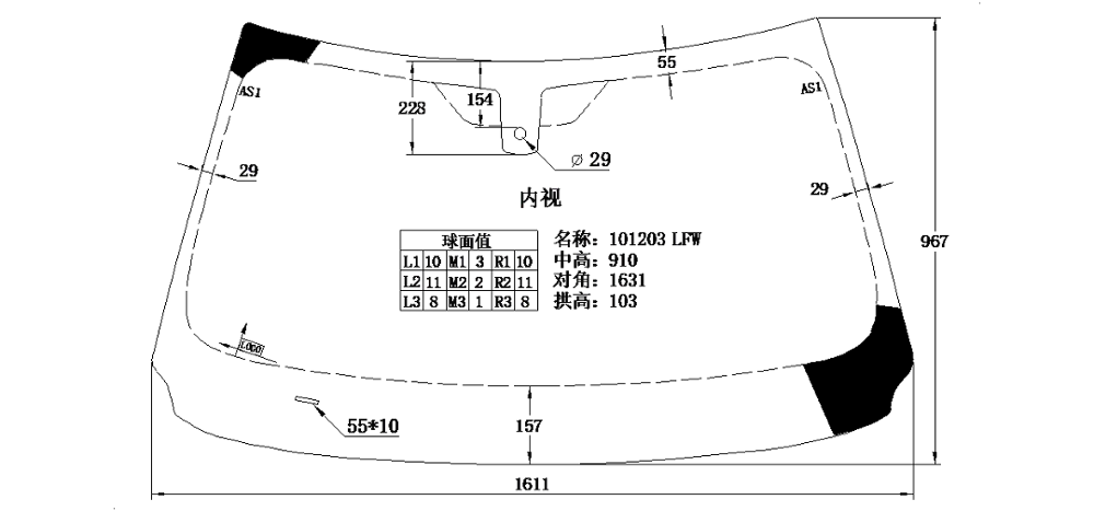 Export auto glass manufacturer for windshields X5 SEDAN Windshield