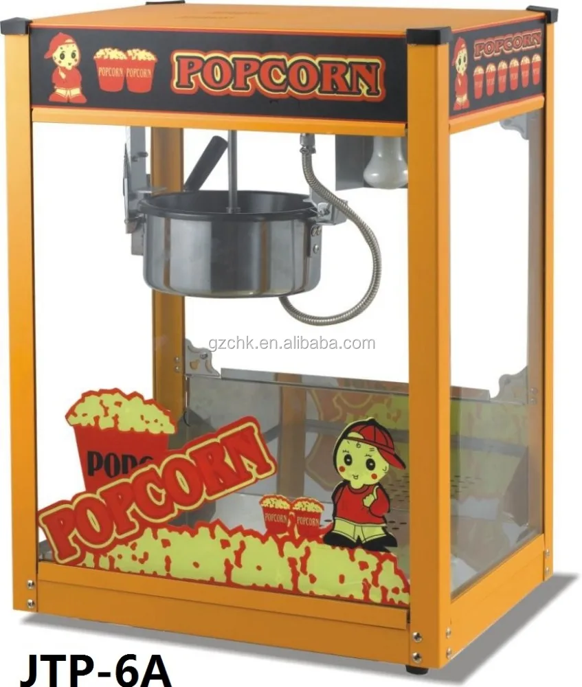 Table top Popcorn machine / yellow popcorn machine with cart for sale JTP-6A