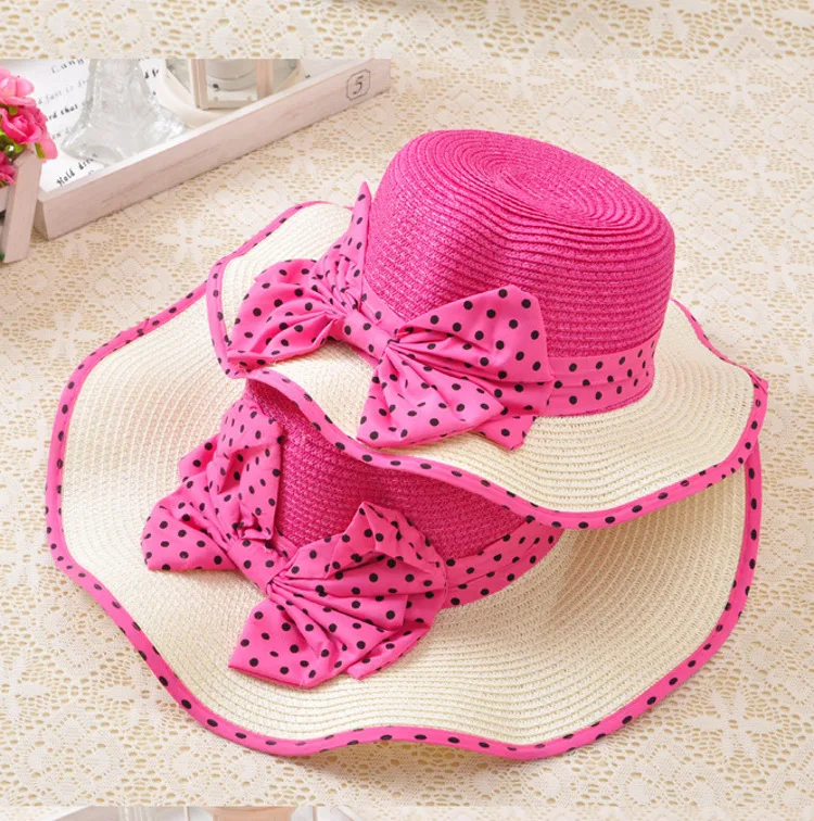 new arrival handmade girls summer hats beach hats for girl parent child sun hats summer hats