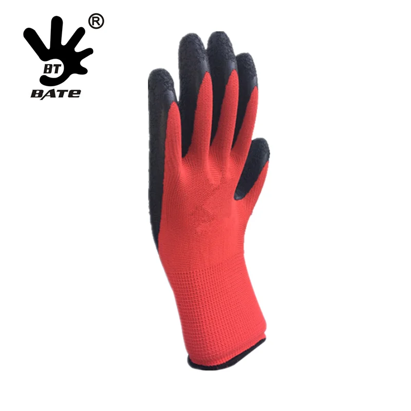 High Quality Red Color Latex Coated Machinist Working Gloves