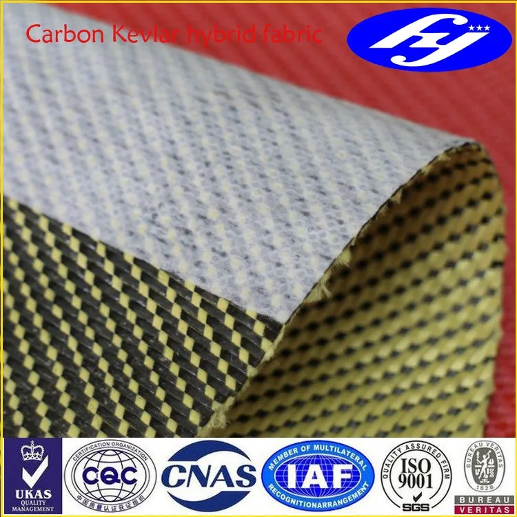 
200g/m2 twill cut resistant carbon Kevlar hybrid fabric 