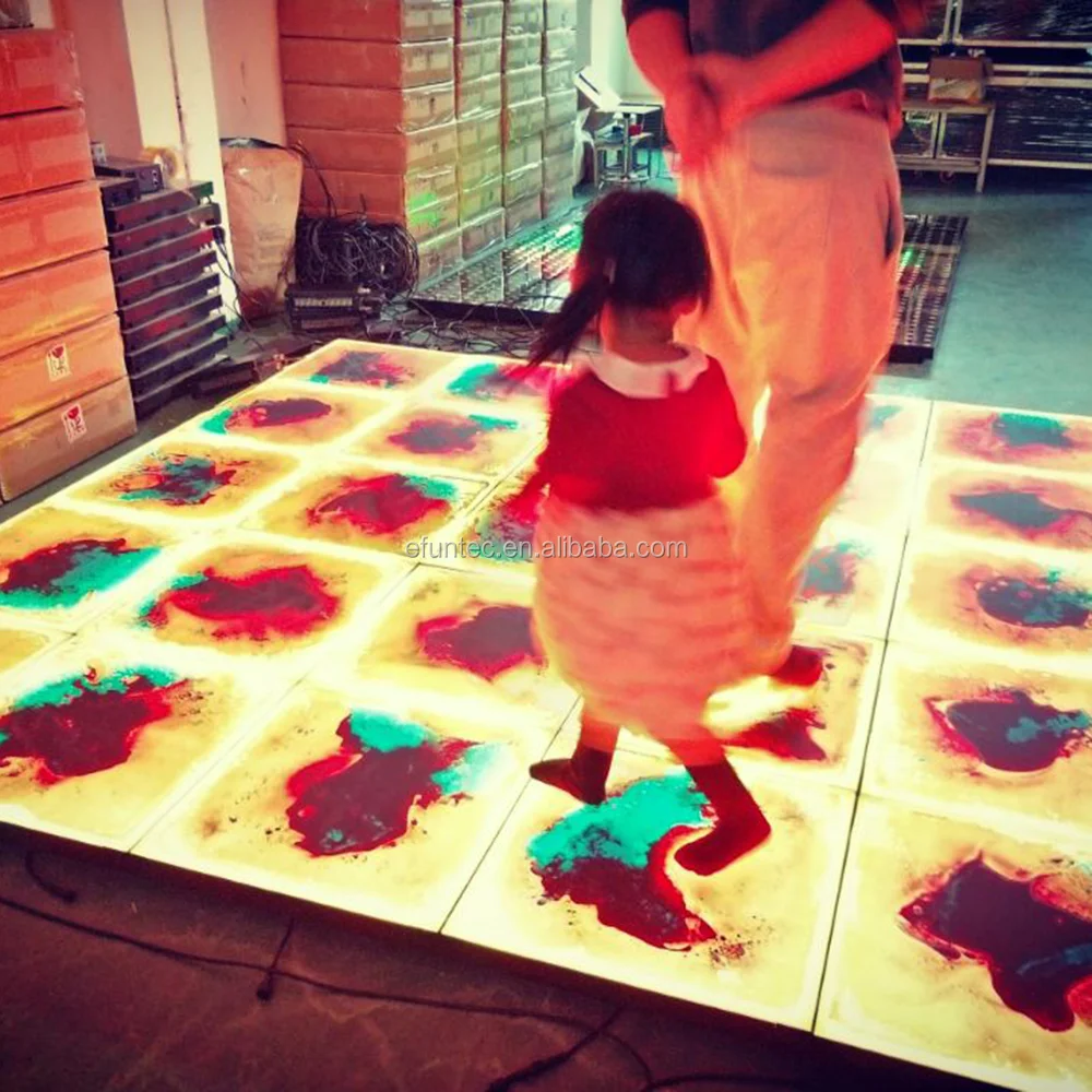 
portable rechargeable led liquid motion flooring touch sensitive illuminated led liquid color dance floor 