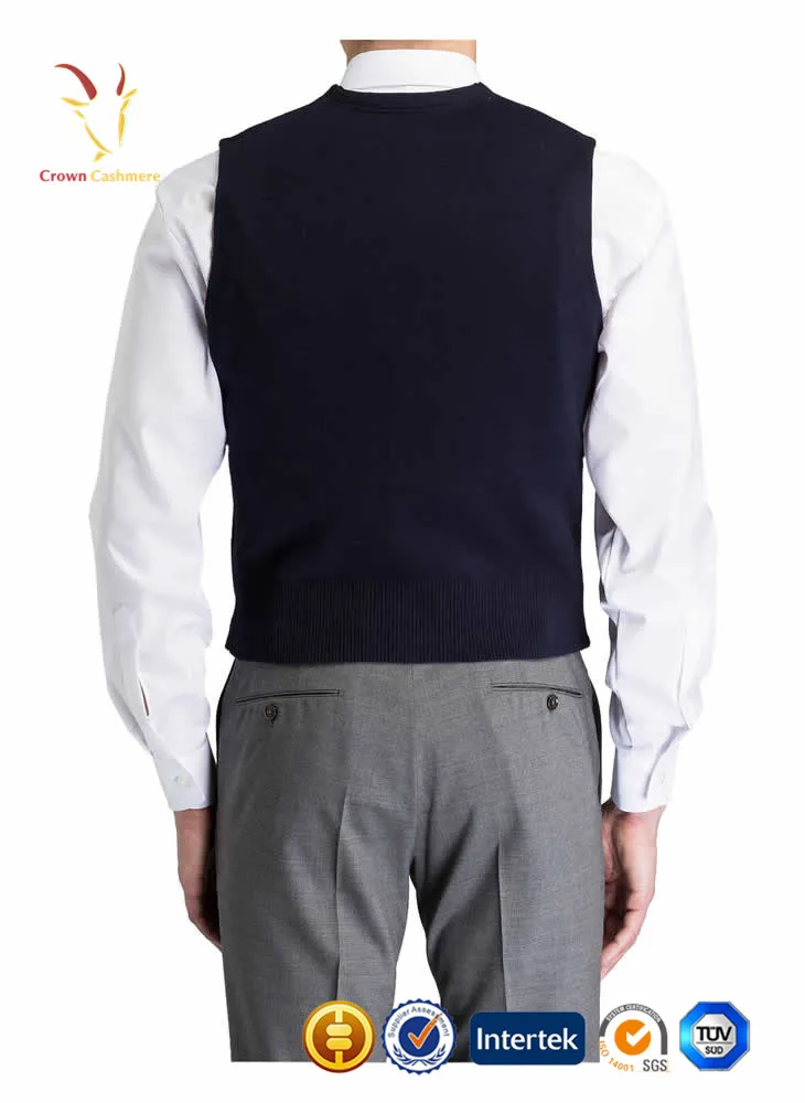 V Neck Merino Wool Cashmere Vest Men