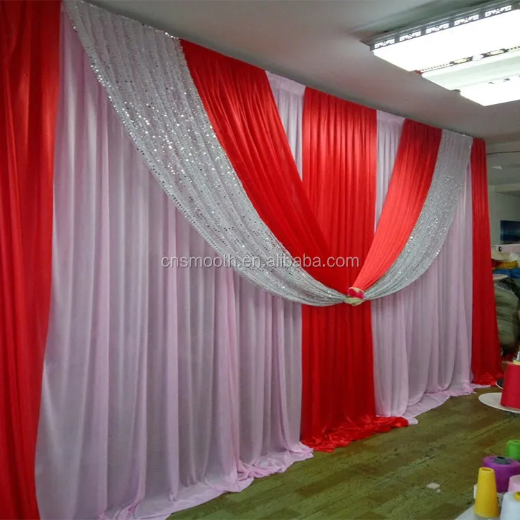 Portable Stage Wedding Light Large Gold Sequin Fabric Curtain Backdrop