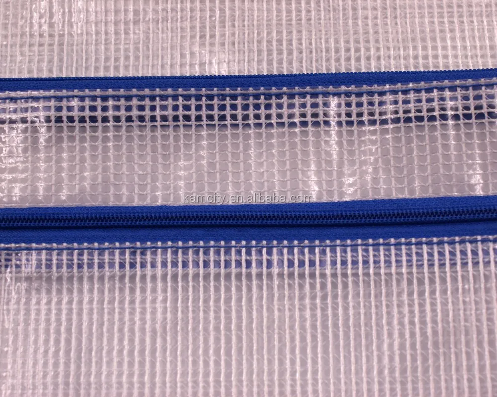 Clear PVC Mesh Pencil Bag  Portable Waterproof Plastic Document Storage Bag File Folder