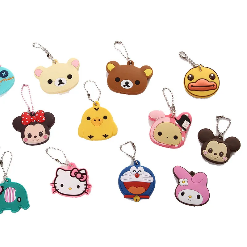 Cartoon Anime Cute Key Cover Cap Silicone Keychain