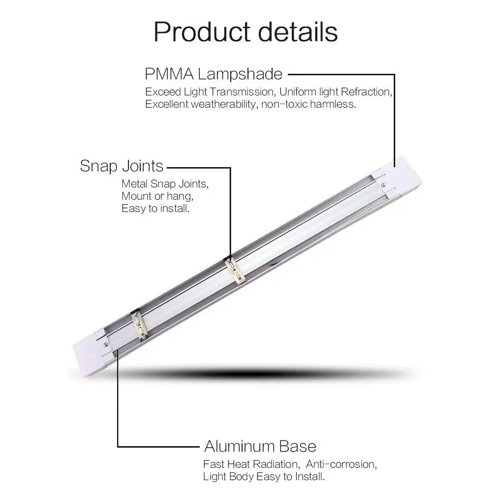 2FT 3FT 4FT 40W LED Purification Fixture Batten Light 36W