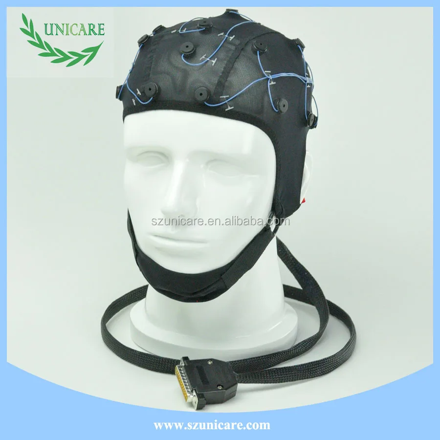 Black color professional EEG caps with electrodes from Unicare