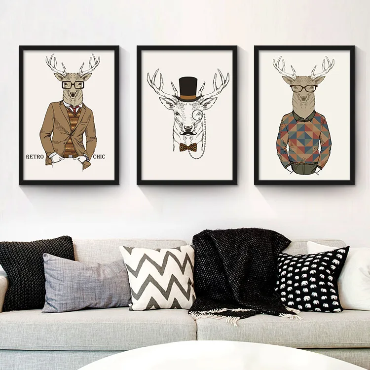 2016 new product printed house abstract canvas painting