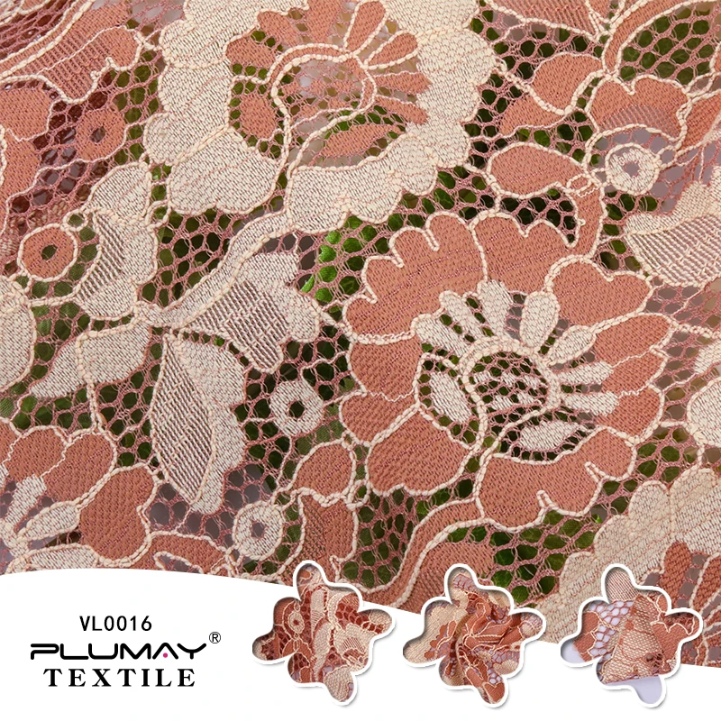 Shaoxing China 70%cotton 30%nylon flower embroidery white lace fabric for dress wedding clothing