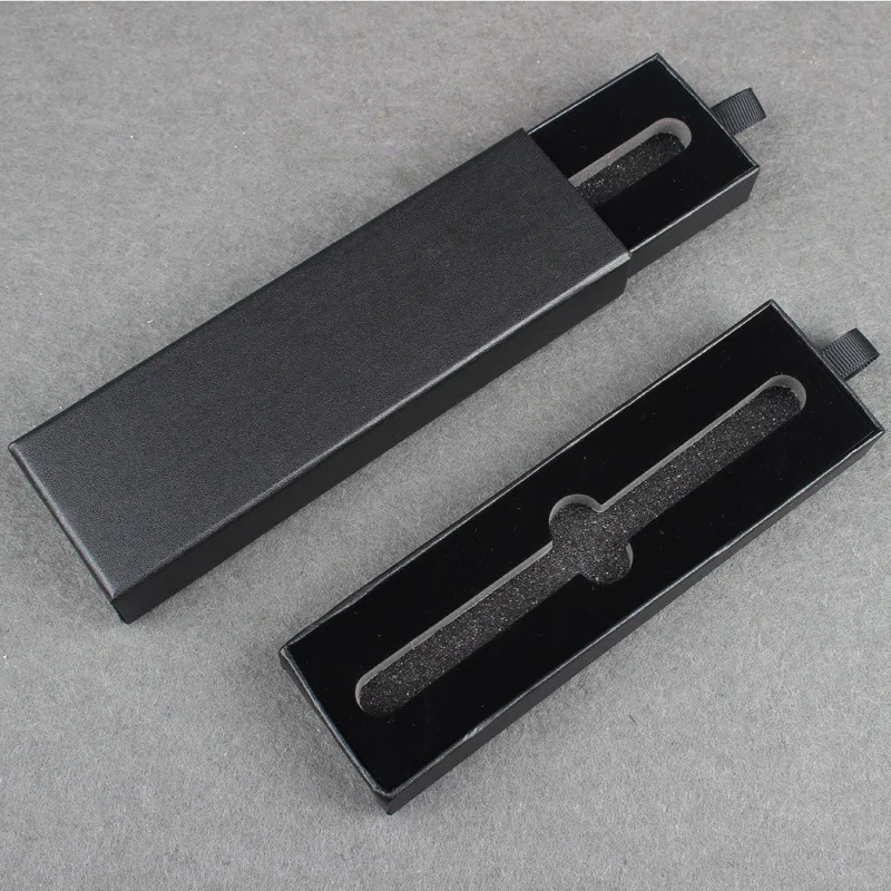 Cheap custom design logo watch black gift drawer rigid slide paper cardboard box with insert velvet foam tray ribbon puller