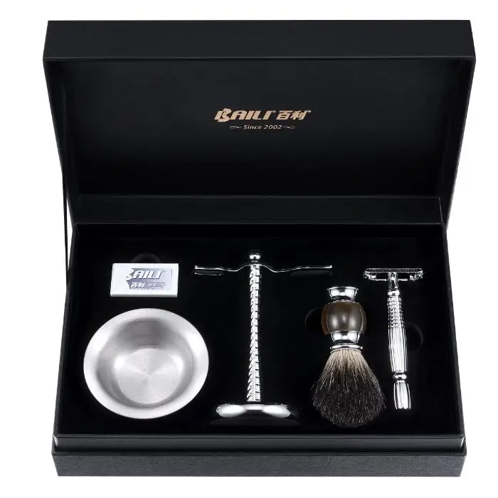 Beard Brushes Bowl Private Logo Men Shaving Razor Travel Shaving Kits
