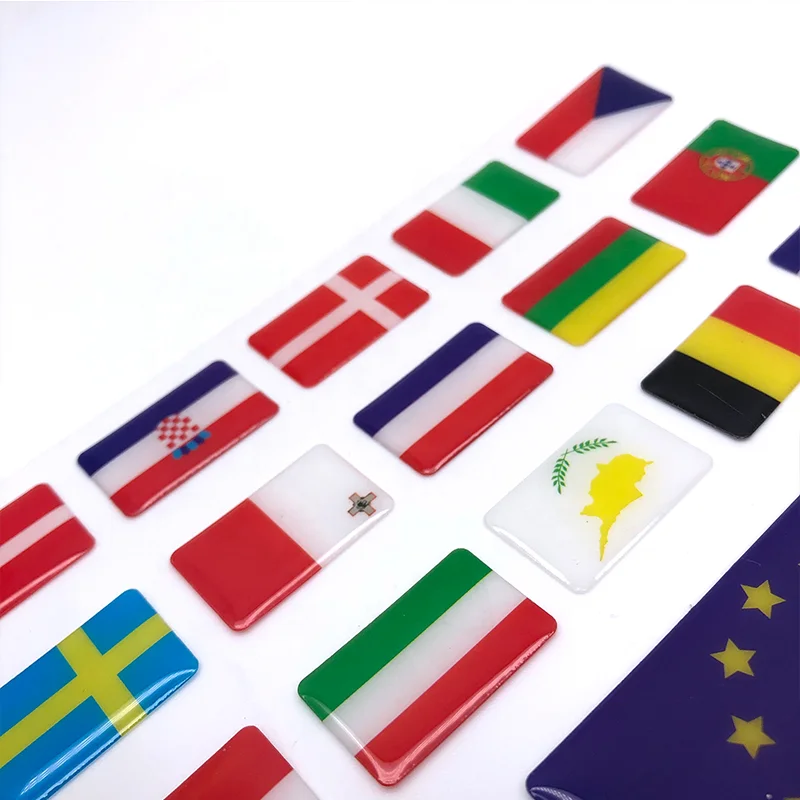 High quality custom resin epoxy OEM clear 3D 3M adhesive label flag sticker