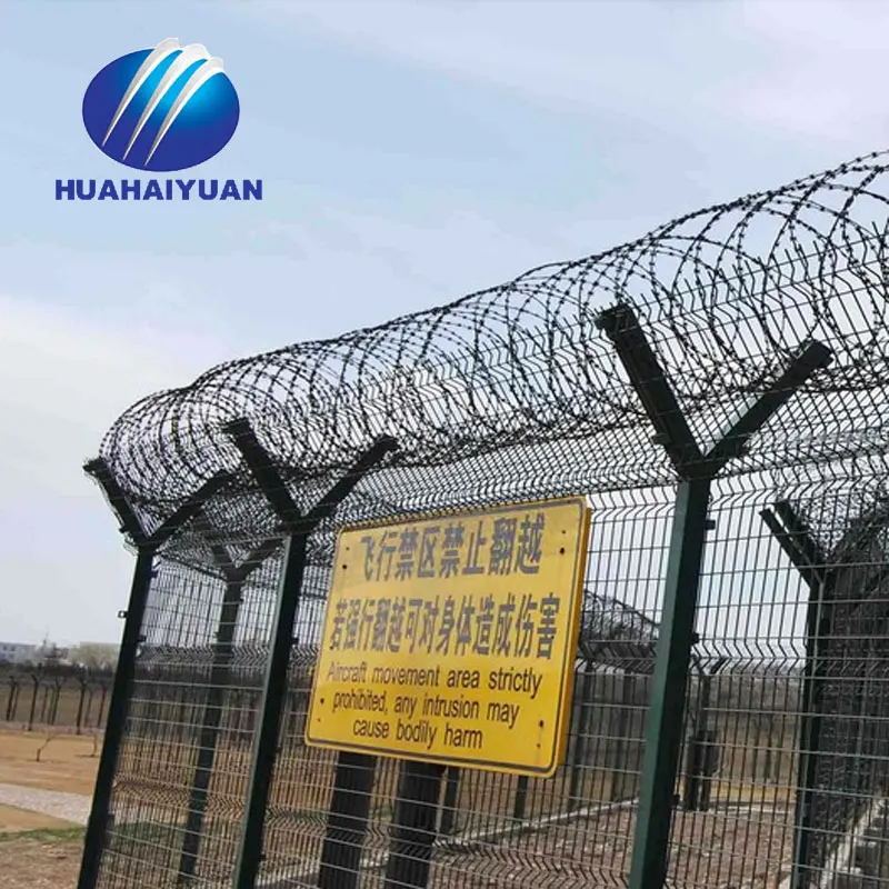 Airport Fence Security Anti-climb barrier Concertina Razor Barbed Wire Fencing airport pvc coated fence