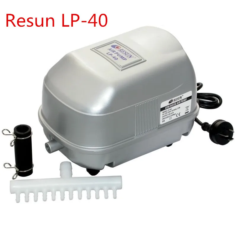 
35W 50L/min RESUN LP-40 Low Noise Pond Air Compressor for Koi Fish Septic Tank Hydroponic Oxygen Air Aerator Aquarium Air Pump 