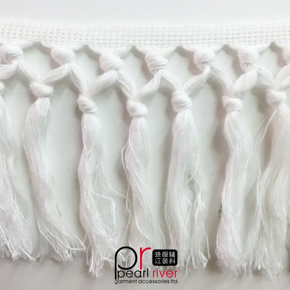 Hot Design white Gimp Braid Trimming tassel fringe For Curtain, Pillow, Lampshade