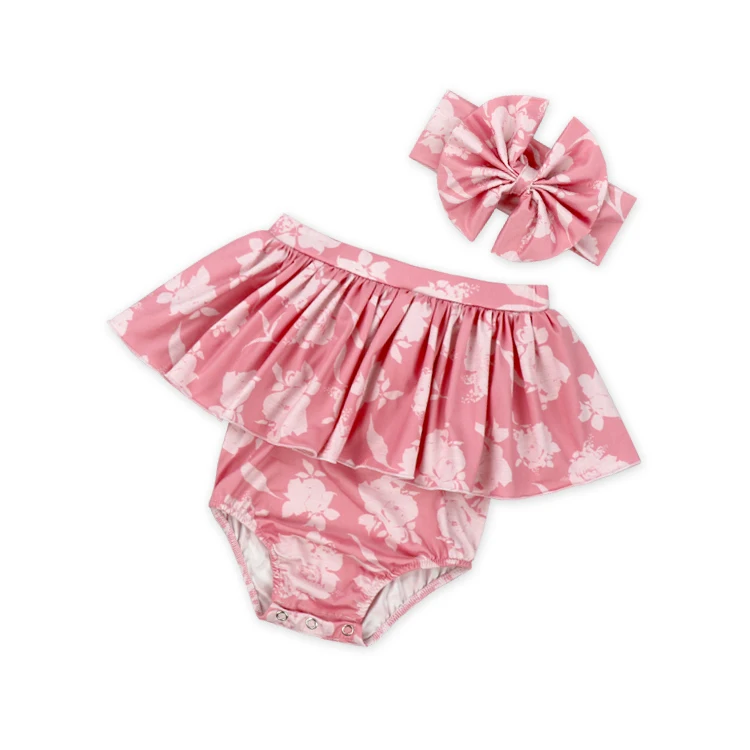 Оптовая продажа, детская одежда без рукавов с цветочным узором, весенняя одежда с цветочным принтом, спортивный костюм для малышей, комбинезон для девочек и мальчиков