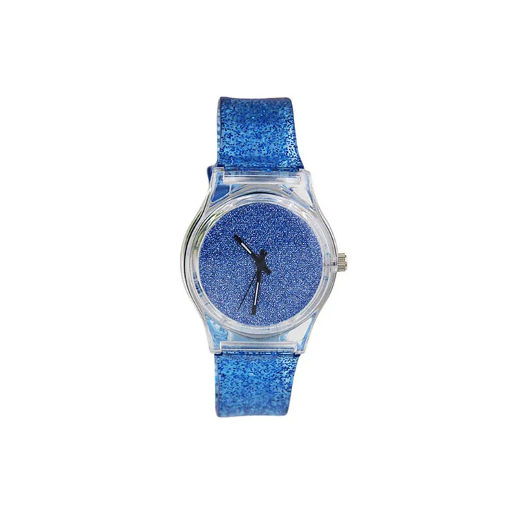 
Factory waterproof colorful wrist silicone jelly watch with customs logo 