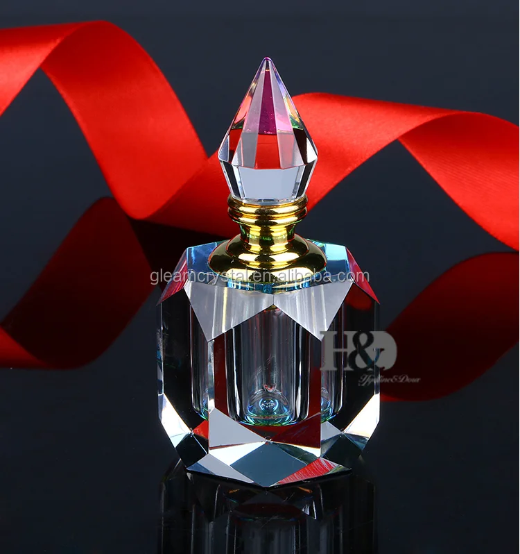 Gleam empty Square glass perfume bottle Crystal Glass Bottle crystal liquor bottle For Perfume 3-10ml
