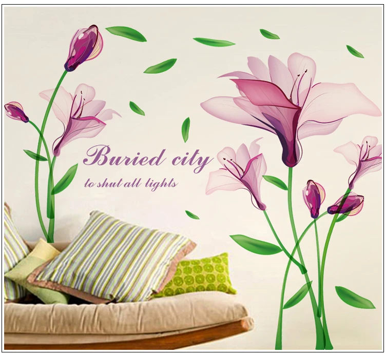 
Large customized flower printable wall decal sticker 